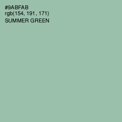 #9ABFAB - Summer Green Color Image